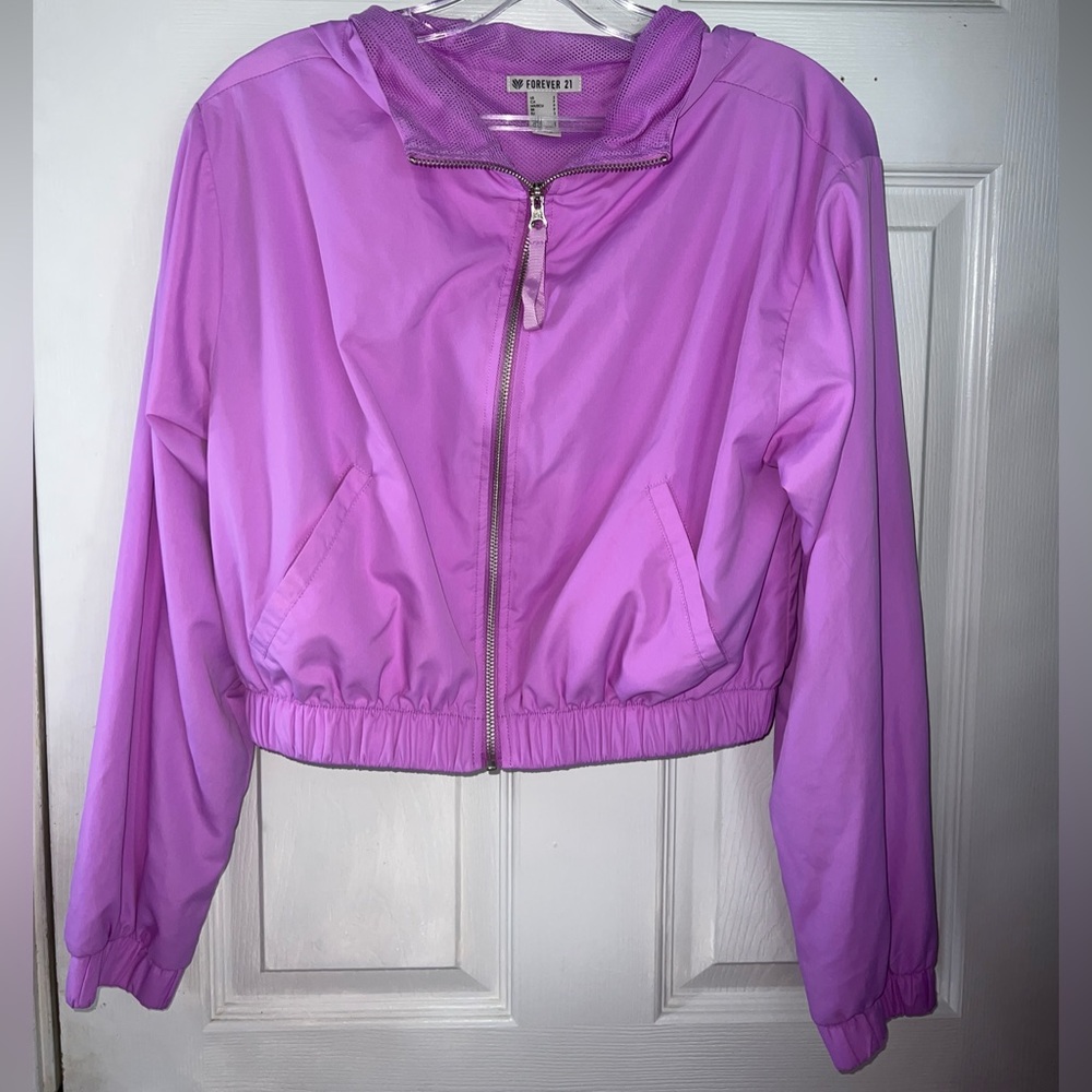 Purple Crop Top Drop Jacket